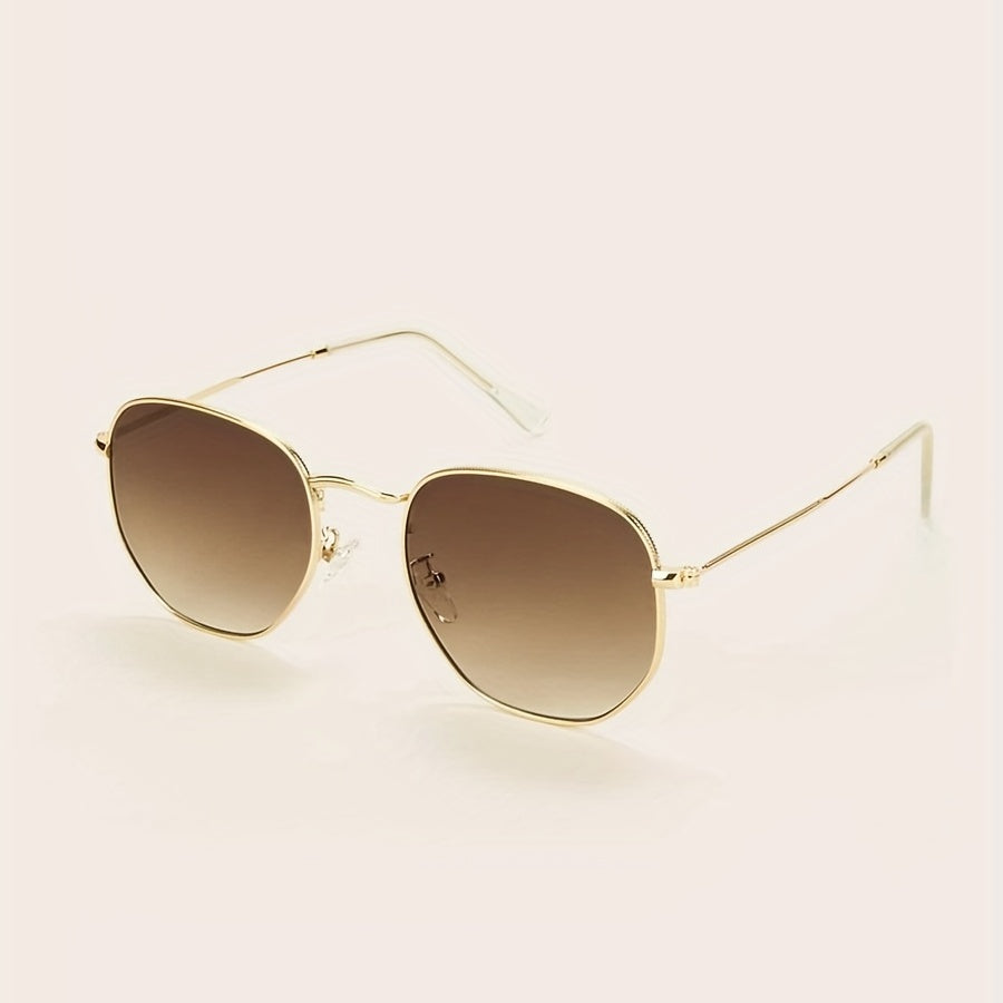 Square Metal Sunglasses for Women Men Gradient Glasses UV400