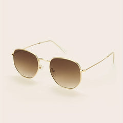 Square Metal Sunglasses for Women Men Gradient Glasses UV400