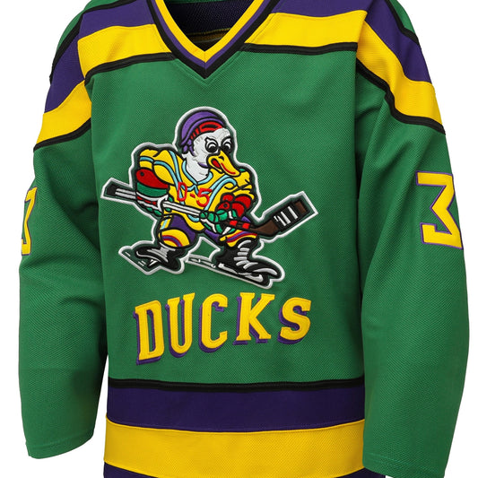 Men's Vintage Ice Hockey Jersey Green 33 V neck