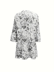 Bell Sleeve Smock Dress Plus Size