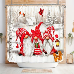 Scandinavian Dwarf Santa Shower Curtain - Waterproof