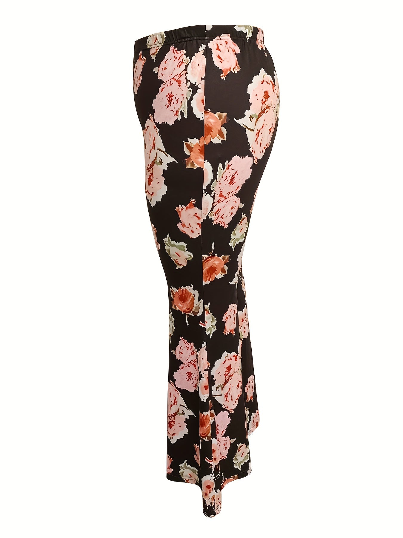  Women's Floral Print Flare Leg Trousers