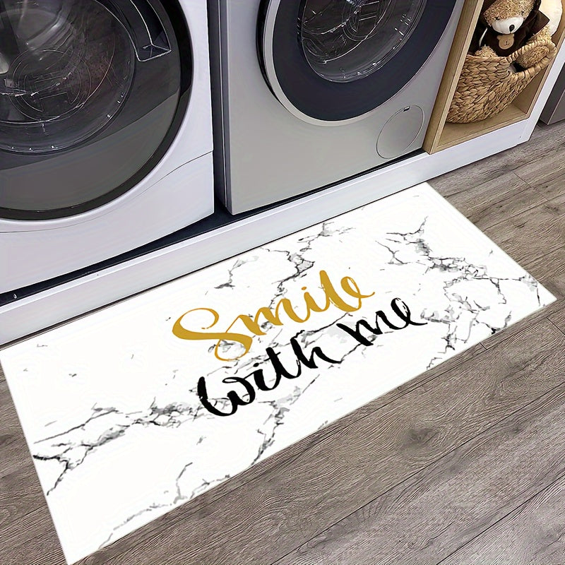 1pc Marble Pattern Anti Slip Floor Mat Area Rug Decor Carpet