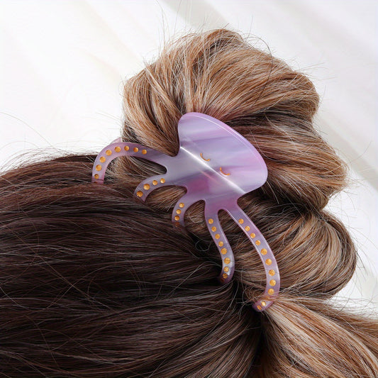 Acetate Octagonal Shape Hair Claw Ponytail Holder