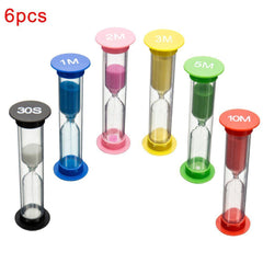 6pcs Kids Classroom Game Hourglass Timer Set 30s 1 2 3 5 10 Min Fall Prevention