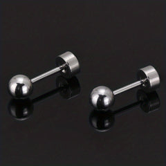 Men's Stainless Steel Stud Earrings Heart Moon Cone Leaf Ear Studs