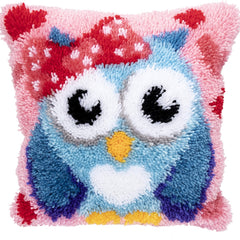 Latch Hook Kit DIY Throw Pillow Cover Christmas Gift Owl Dog Cat Bear Bird Print