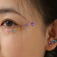 DIY Face Makeup Gem Sticker, Crystal Sticker for Halloween Fairy Style
