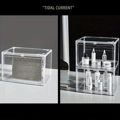 1pc Transparent Plastic Shoe Storage Box With Door Household Organizer
