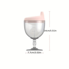 Kids Wine Sippy Cup Plastic Glass Lid Baby Goblet Beverage Mug Milk Bottle