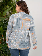  Boho Blouse Women's Plus Scarf & Paisley Print Button Up Top
