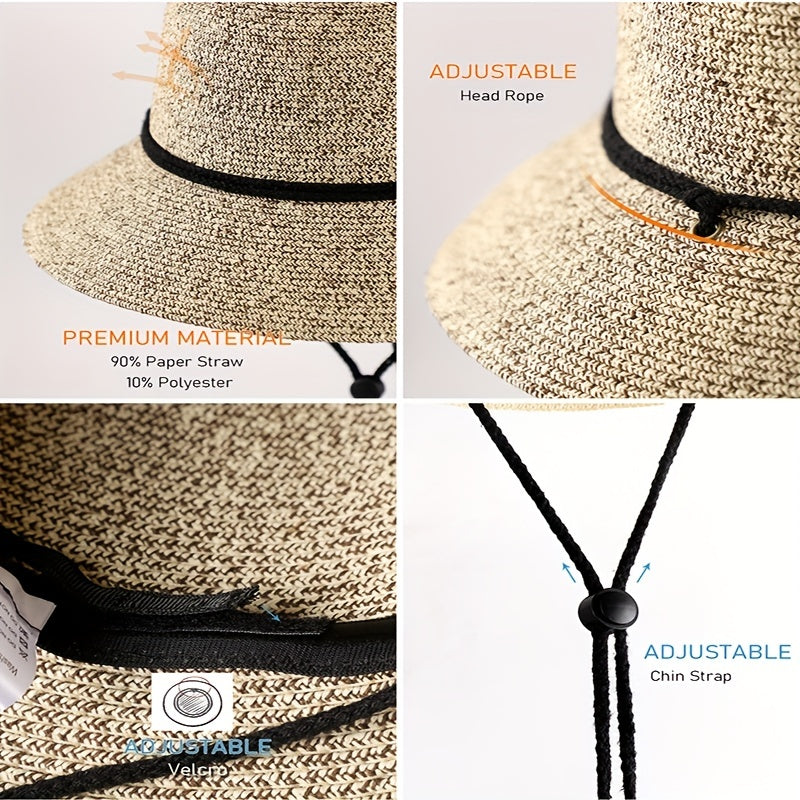 Perforated Straw Hat Summer Sun Hat Men Women