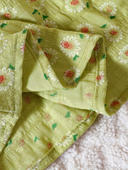 Infant Girl Daisy Print Dress Headband Set