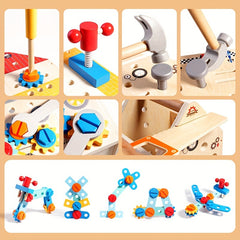 Wooden Repair Tool Kit Toy Building Blocks Gift