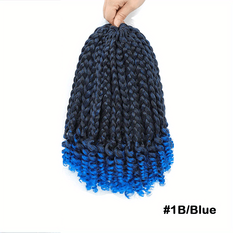 Short Bob Crochet Bohemian Box Braids with Curly Ends