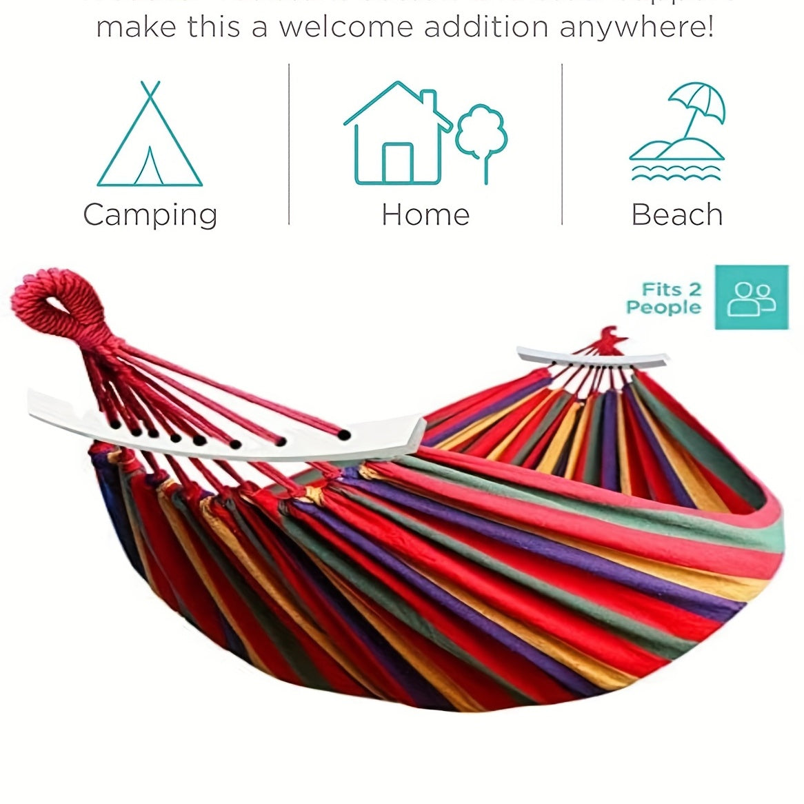 Portable Canvas Hammock Outdoor Garden Swing Bed Stripes