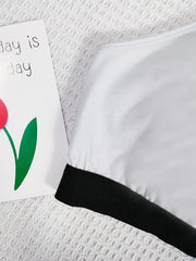  Lace Trim Racer Back Sporty Bra Medium Stretch