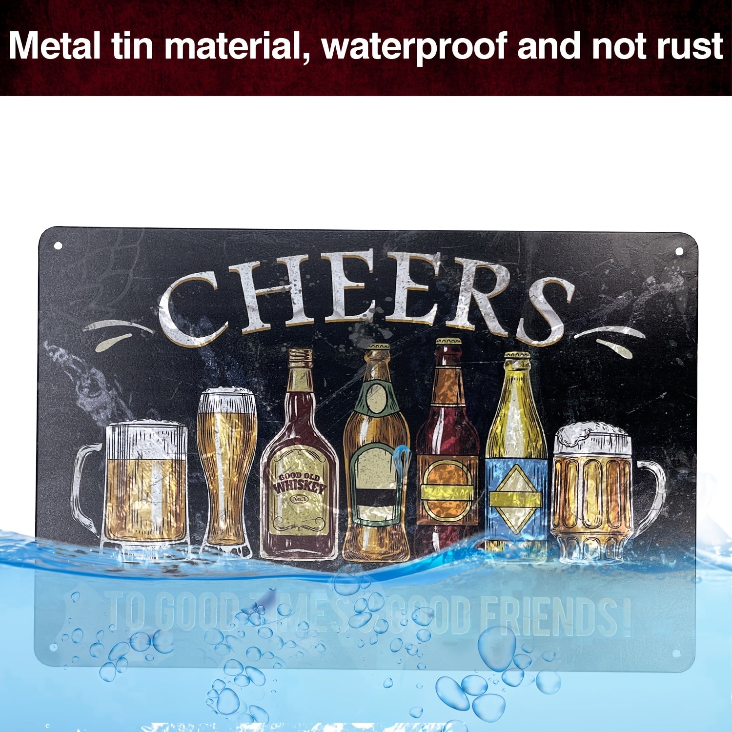 Retro Metal Tin Sign for Home Bar Decor