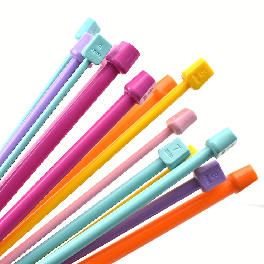 14pcs Colorful Straight Knitting Needles Set 9.8 Inches Long DIY Craft Yarn Kit