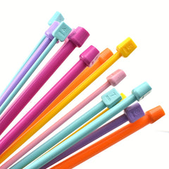 14pcs Colorful Straight Knitting Needles Set 9.8 Inches Long DIY Craft Yarn Kit