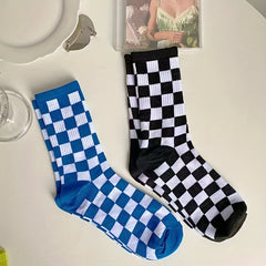 Plaid Print Socks Women's Stockings & Hosiery