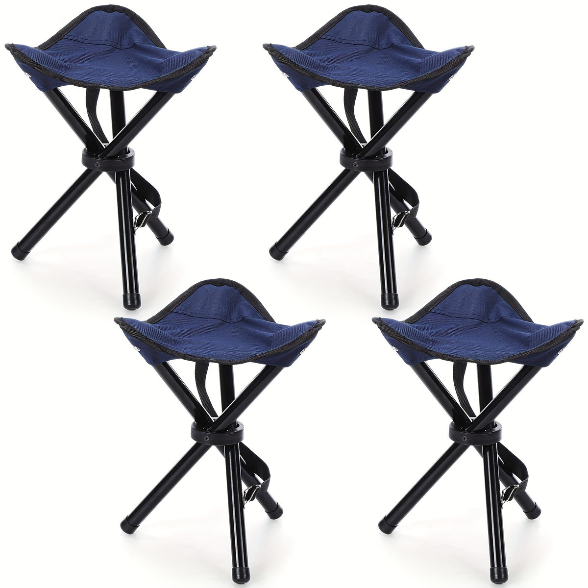 4pcs Mini Camping Folding Stool Portable Tripod Stool For Travel Fishing Hiking