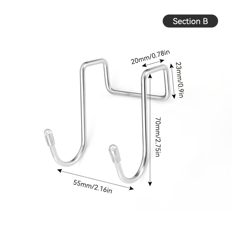 304 Stainless Steel Double S Hook Over The Door Drawer Cabinet Hook