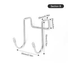 304 Stainless Steel Double S Hook Over The Door Drawer Cabinet Hook