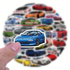 61-Piece JDM Car Stickers - Waterproof for Laptops, Phones