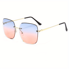 Ombre Lens Sunglasses Polarized Thin Metal Temple Eyewear