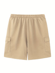Men's Drawstring Cargo Shorts Solid Waist Pocket Classic Casual