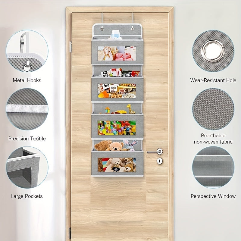 Nursery Closet Door Organizer Baby Storage PVC Pocket