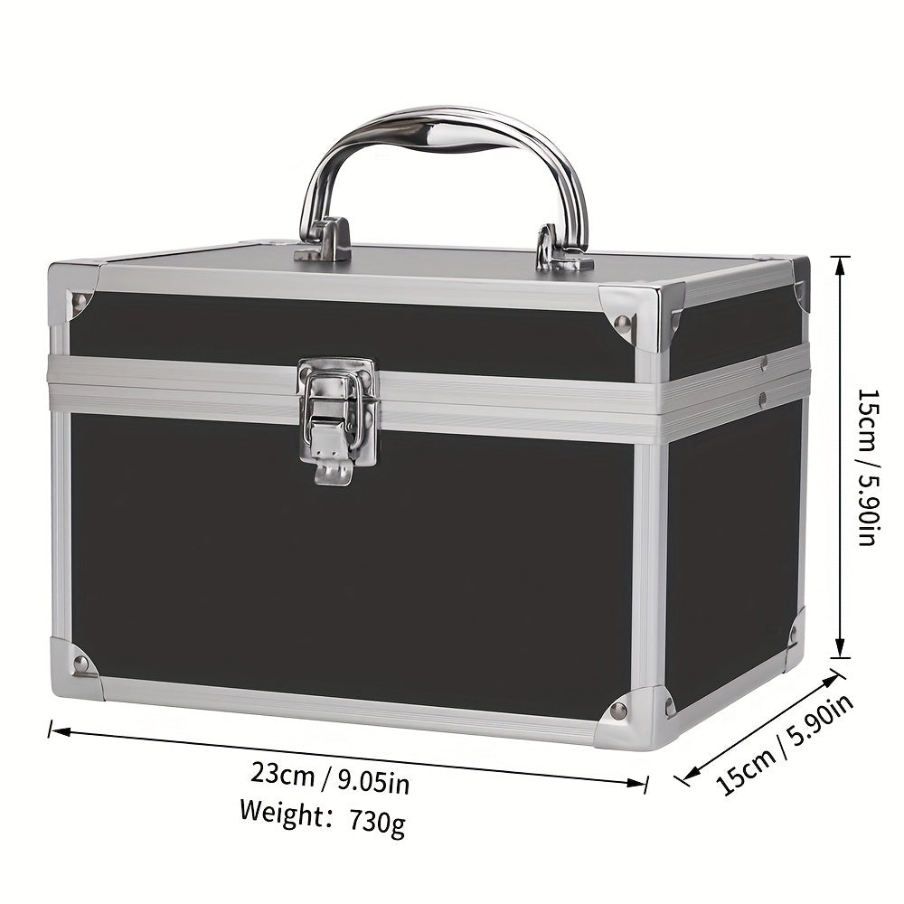 Professional Makeup Beauty Case Organizer Box Portable with Mirror & Handle
