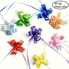 60pcs Bow Tie Ribbons Gift Decoration for Parties