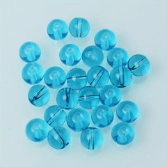 25 Glass Round Beads 0.31" for DIY Jewelry Making
