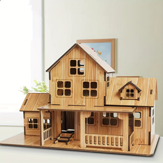 3D Wooden Puzzle House Building Windmill Model Creative Gift