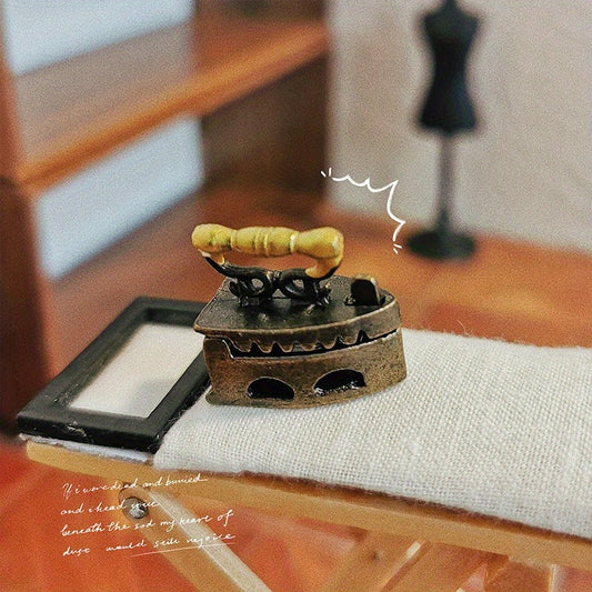 Vintage Mini Iron Tailor Shop Scene Dollhouse Accessory Antique Iron Model
