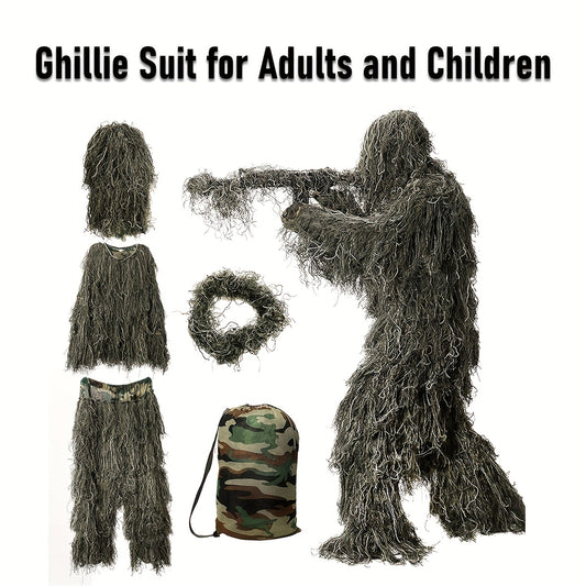 5 in 1 Ghillie Suit For Jungle CS Bird Watching Halloween Costume Prop