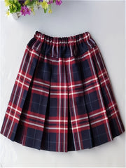 Girls Pleated Plaid Skirt School Uniform Short Skirt