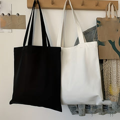 Plain Canvas Shoulder Bag DIY Grocery Shopping Purse