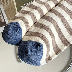 5 Pairs Striped Print Mid Tube Socks Women's Stockings