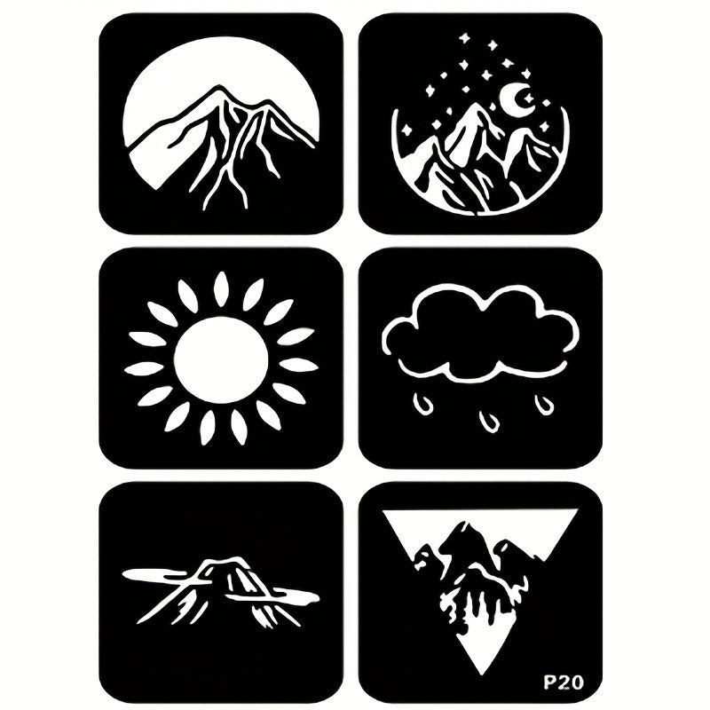 20 Sheets Tattoo Stencil Kit Reusable Airbrush Temporary Tattoos Stencils