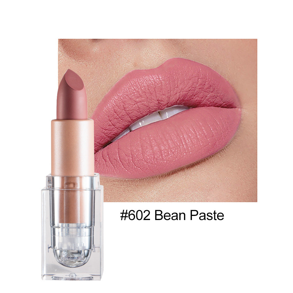 Long Lasting Matte Lipstick in 12 Colors Nude Bean Sand Powder