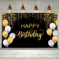 Golden Balloon Glitter Sequin Birthday Backdrop