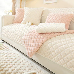 Winter Plush Sofa Cover Non-slip Slipcover Thickened Furniture Protector