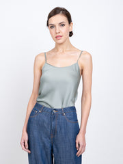 Solid Crew Neck Cami Top Sleeveless Casual Summer Top