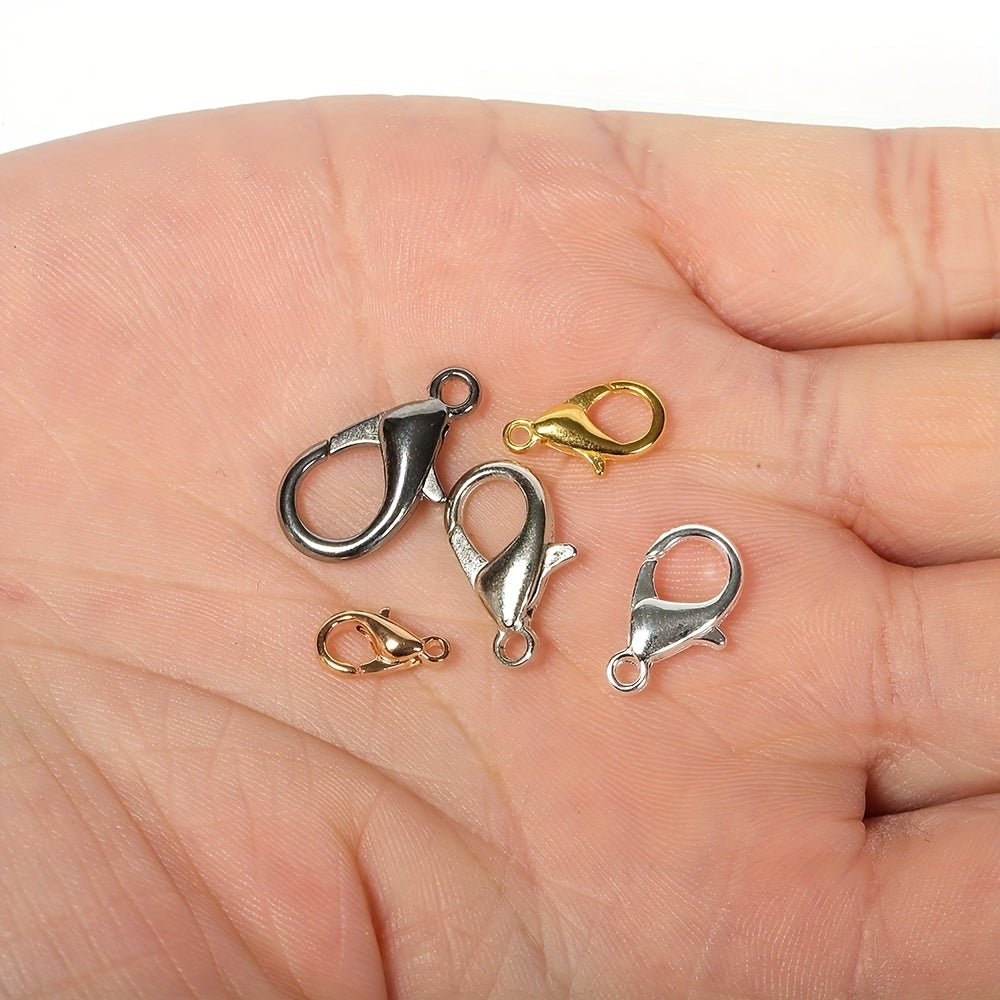 60pcs Lobster Clasps for Bracelets Necklaces 10-18mm Hooks Closure Findings