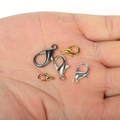60pcs Lobster Clasps for Bracelets Necklaces 10-18mm Hooks Closure Findings