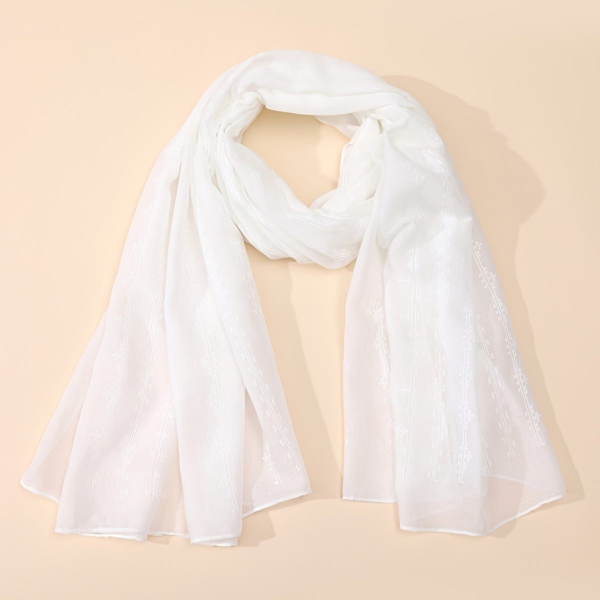 Linen Print Scarf Solid Winter Scarf Women