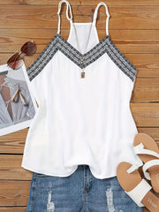  Geometric Print V-Neck Cami Top